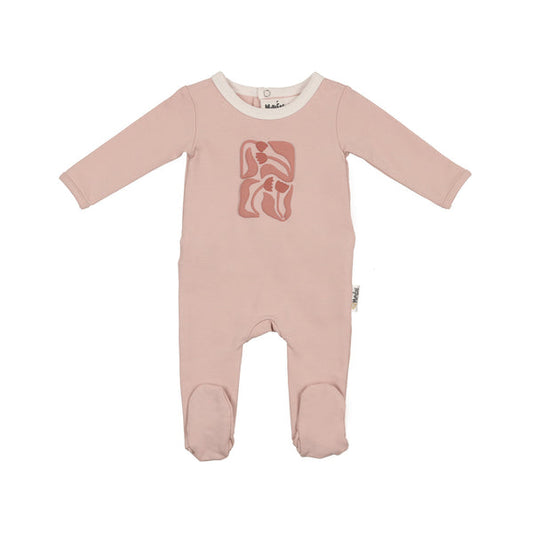 Maniere Puff Paint Flower Footie (girl)