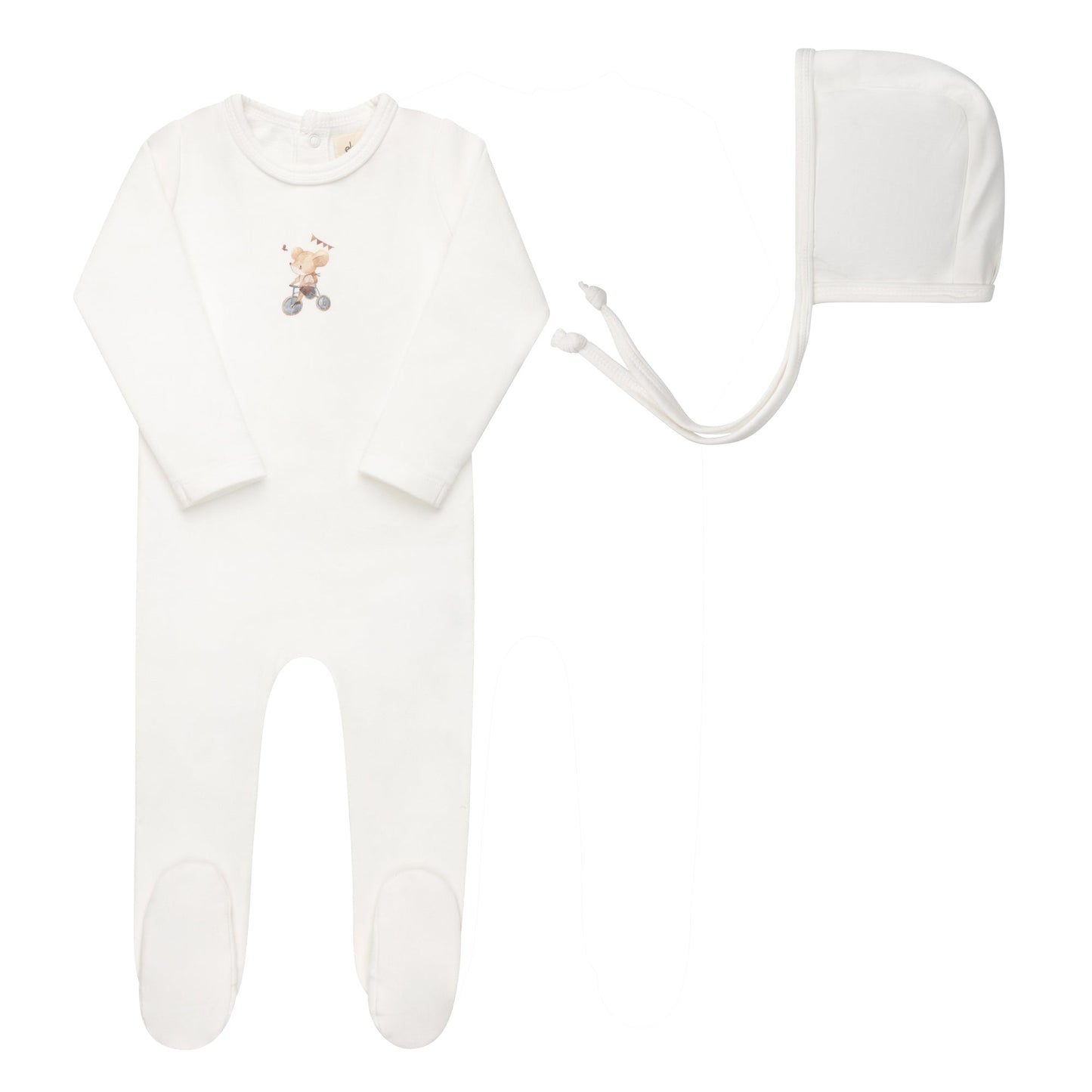 Ely's & Co French Terry Mouse Footie & Bonnet