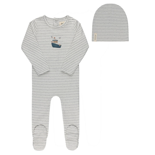 Ely's & Co Nautical Stripe Footie & Beanie