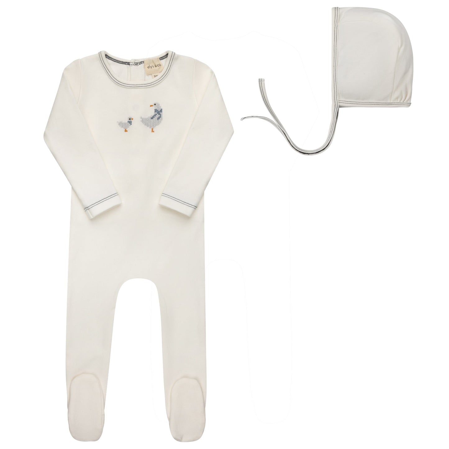 Ely's & Co Cross Stitch Duckling Footie & Bonnet