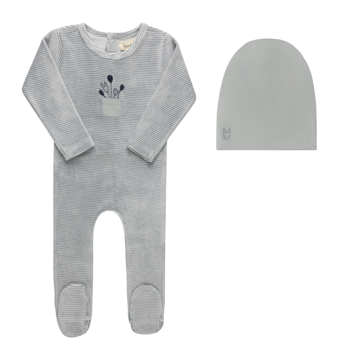 Ely's & Co Stripe Footie & Beanie
