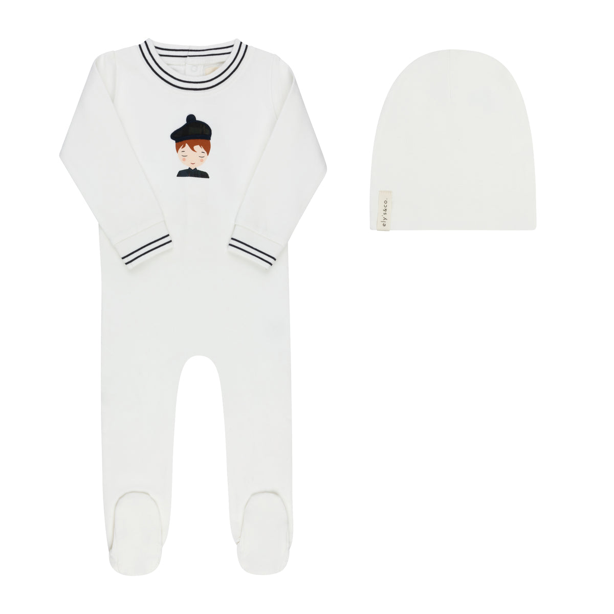 Ely's & Co French Terry Scottish Boy Footie & Hat