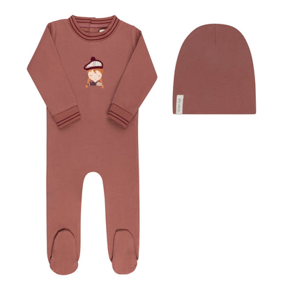 Ely's & Co French Terry Scottish Girl Footie & Hat