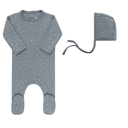 Aurora Floral Leaf Footie & Bonnet