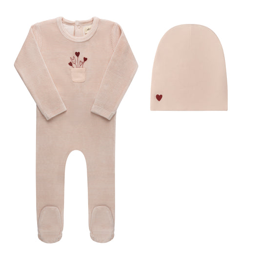 Ely's & Co Stripe Girl Footie & Beanie