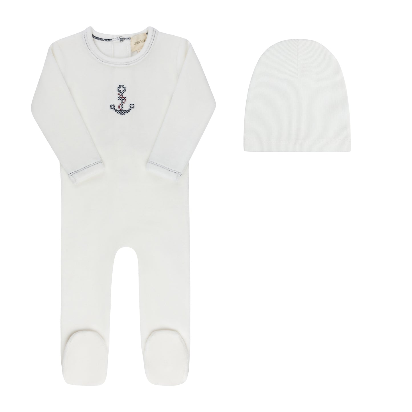Aurora Cross Stitch Footie & Beanie
