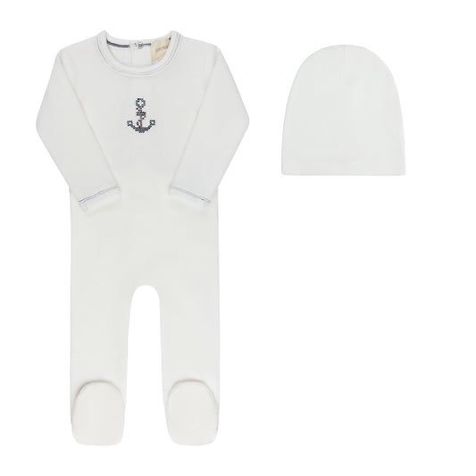 Aurora Cross Stitch Footie & Beanie