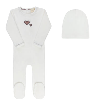 Aurora Cross Stitch Footie & Beanie (g)
