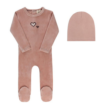 Aurora Cross Stitch Footie & Beanie (g)
