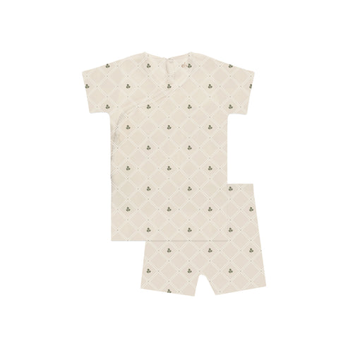 Ely's & Co Jersey Cotton Floral Grid Lounge Set
