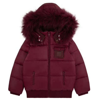Bondoux Leather Badge Winter Coat