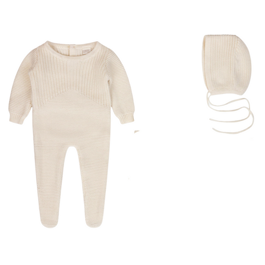 Daisy Knit Detail Footie & Hat (girl)