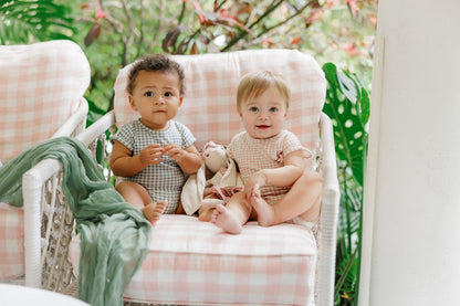 Ely's & Co. Cotton Owl Gingham Romper (girl)