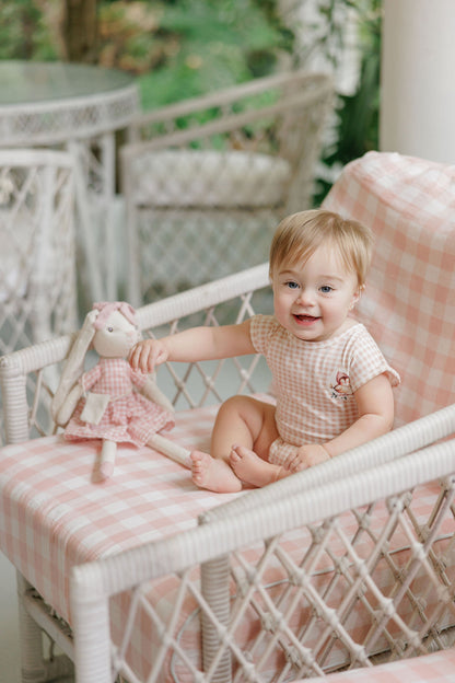 Ely's & Co. Cotton Owl Gingham Romper (girl)