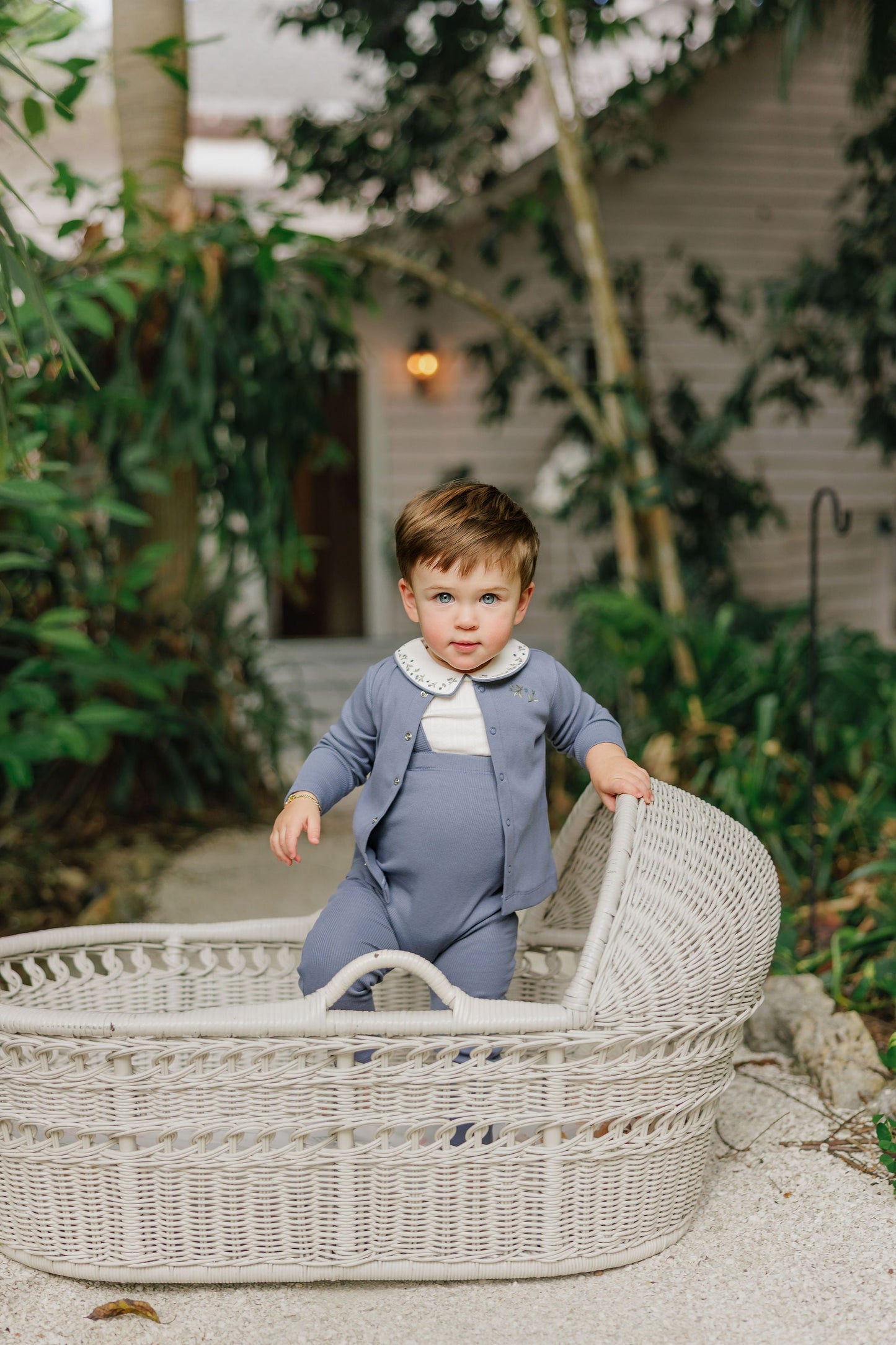 Ely's & Co Floral Collar Bodysuit & Overalls