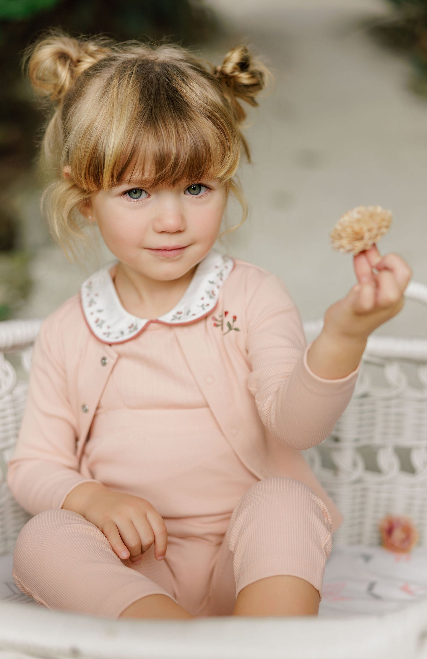 Ely's & Co Floral Embroider Collar Cardigan (girl)