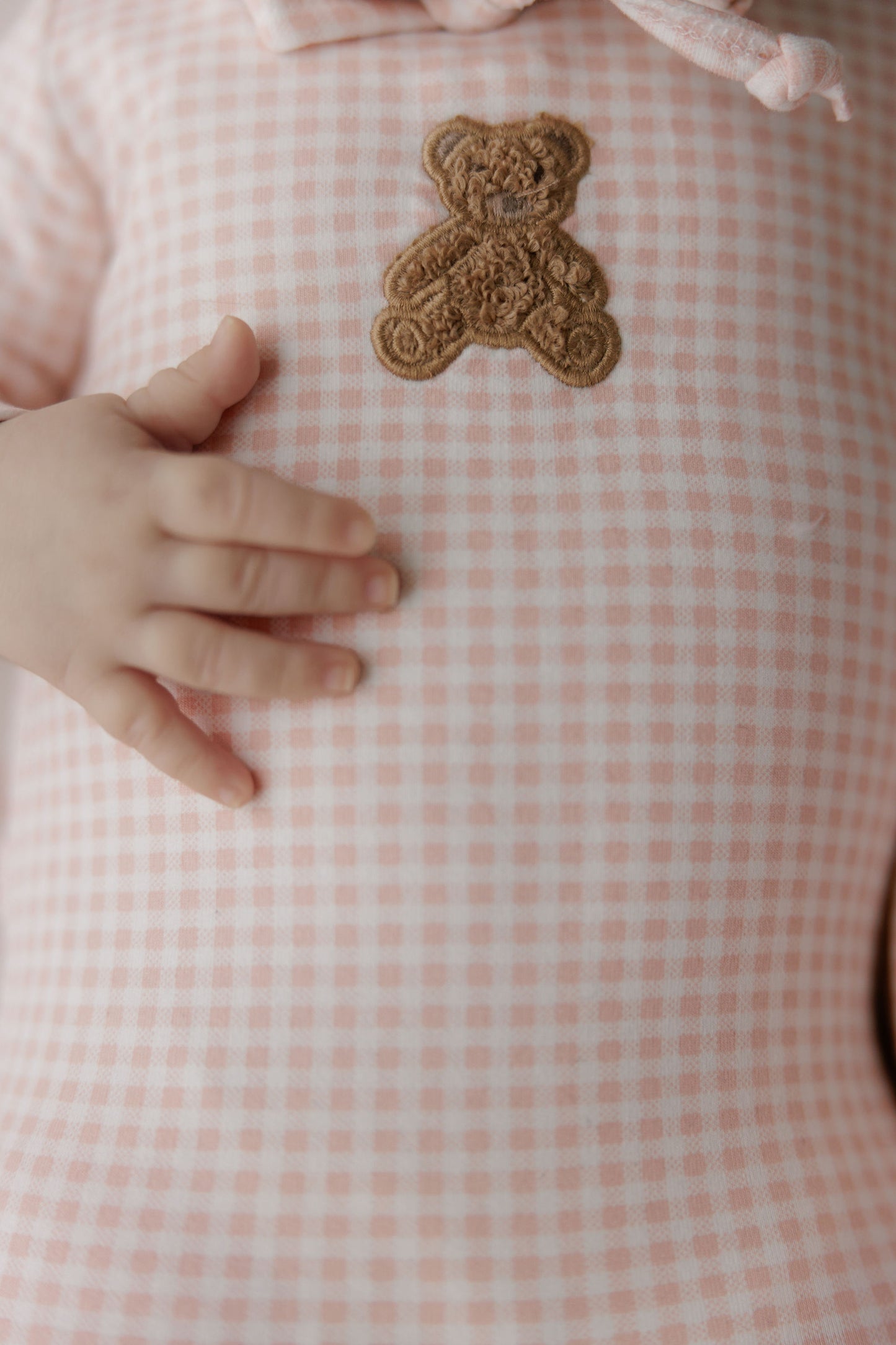Ely's & Co Gingham Teddy Girl Footie