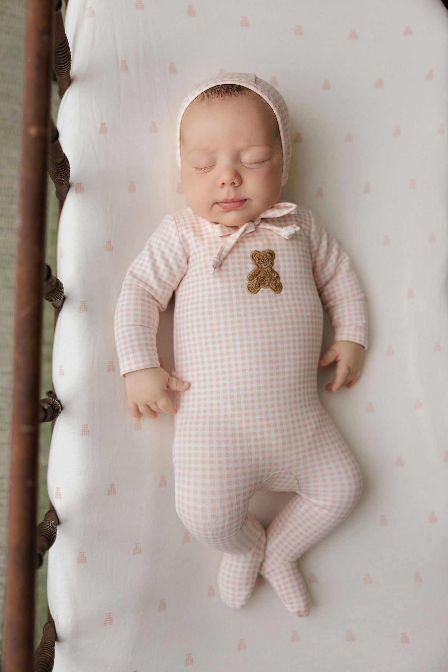 Ely's & Co Gingham Teddy Girl Footie