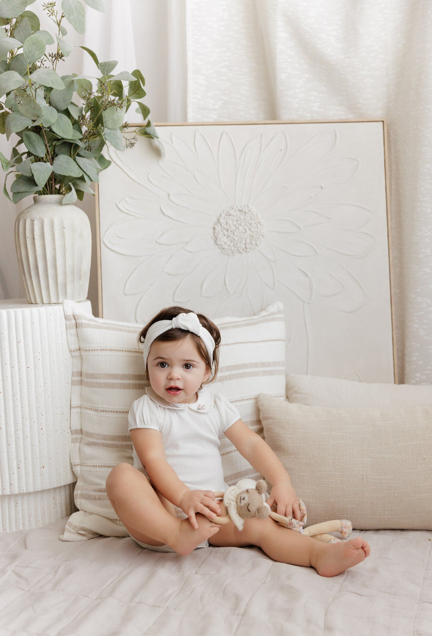 Ely's & Co Embroidered Collar Romper (girl)