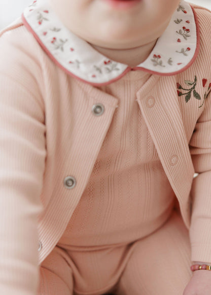 Ely's & Co Floral Embroidered Collar Romper (girl)