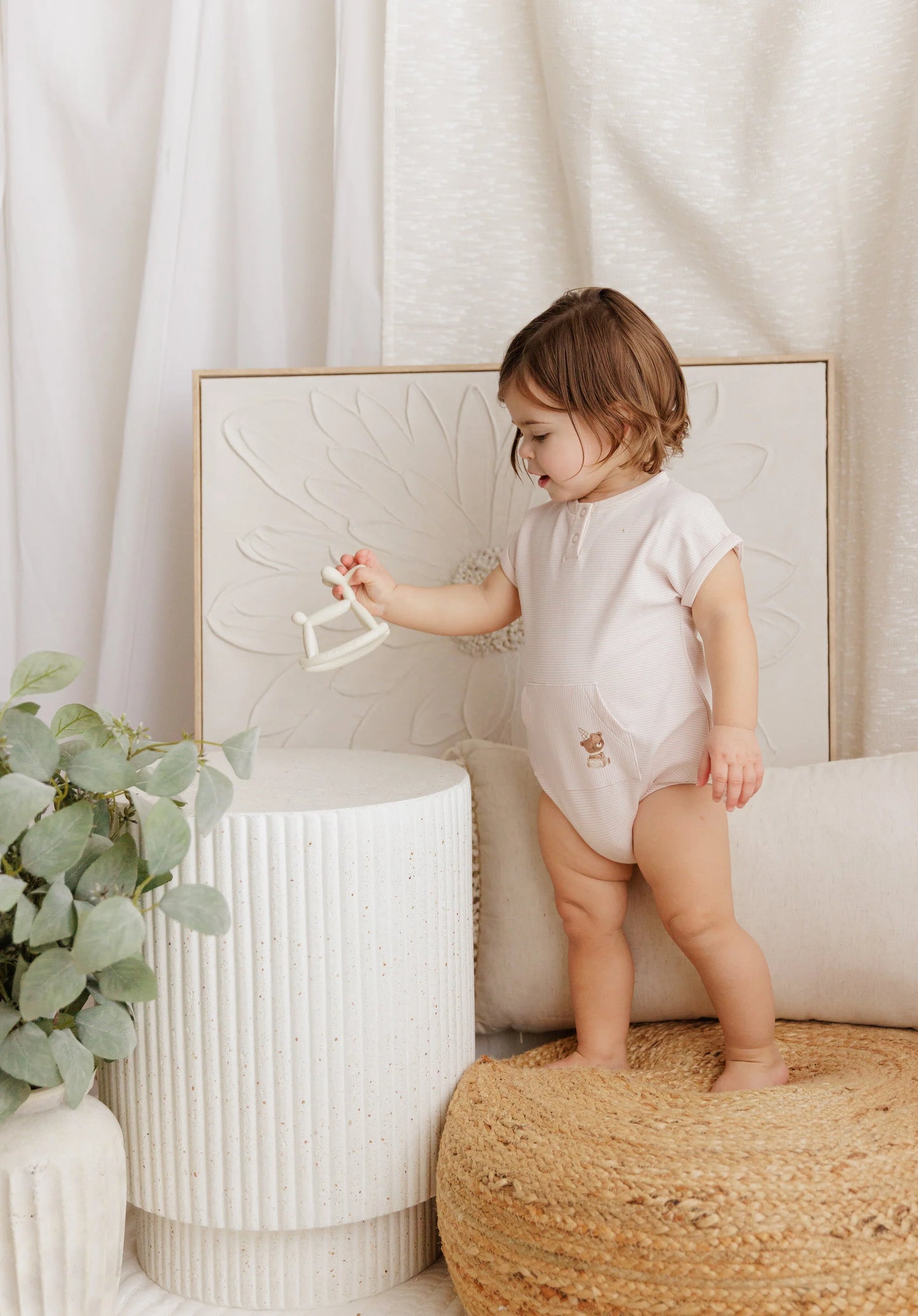 Ely's & Co Organic Bear Romper (girl)