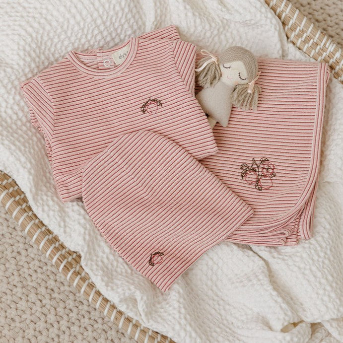 Ely's & Co Metallic Stripe Footie & Beanie (girl)
