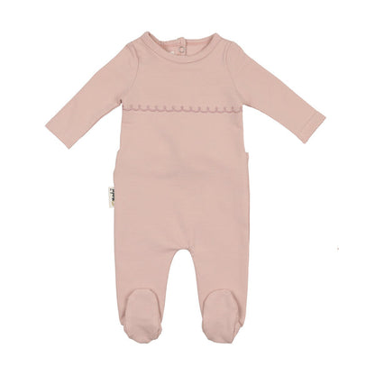 Maniere Embroidered Yoke Footie (girl)