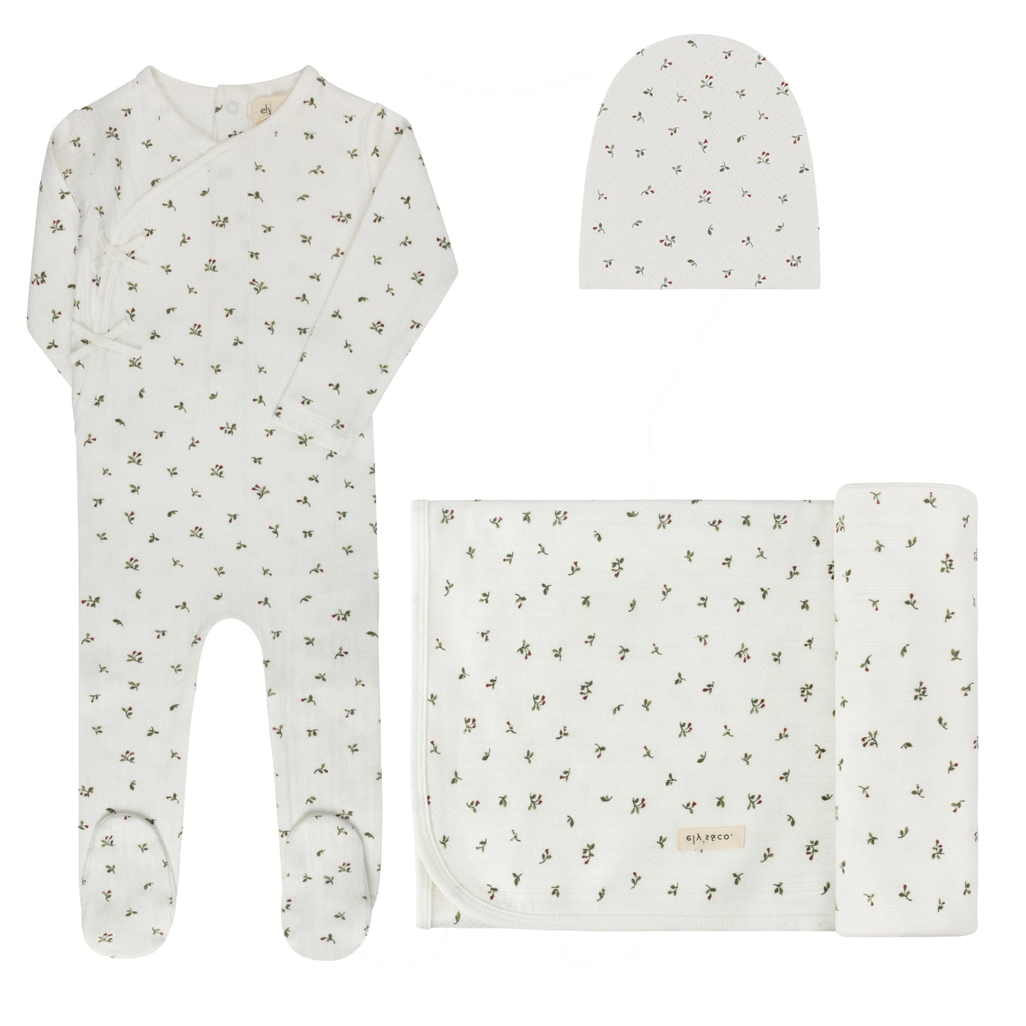 Ely's & Co Floral Pointelle 3pc Set (girl)