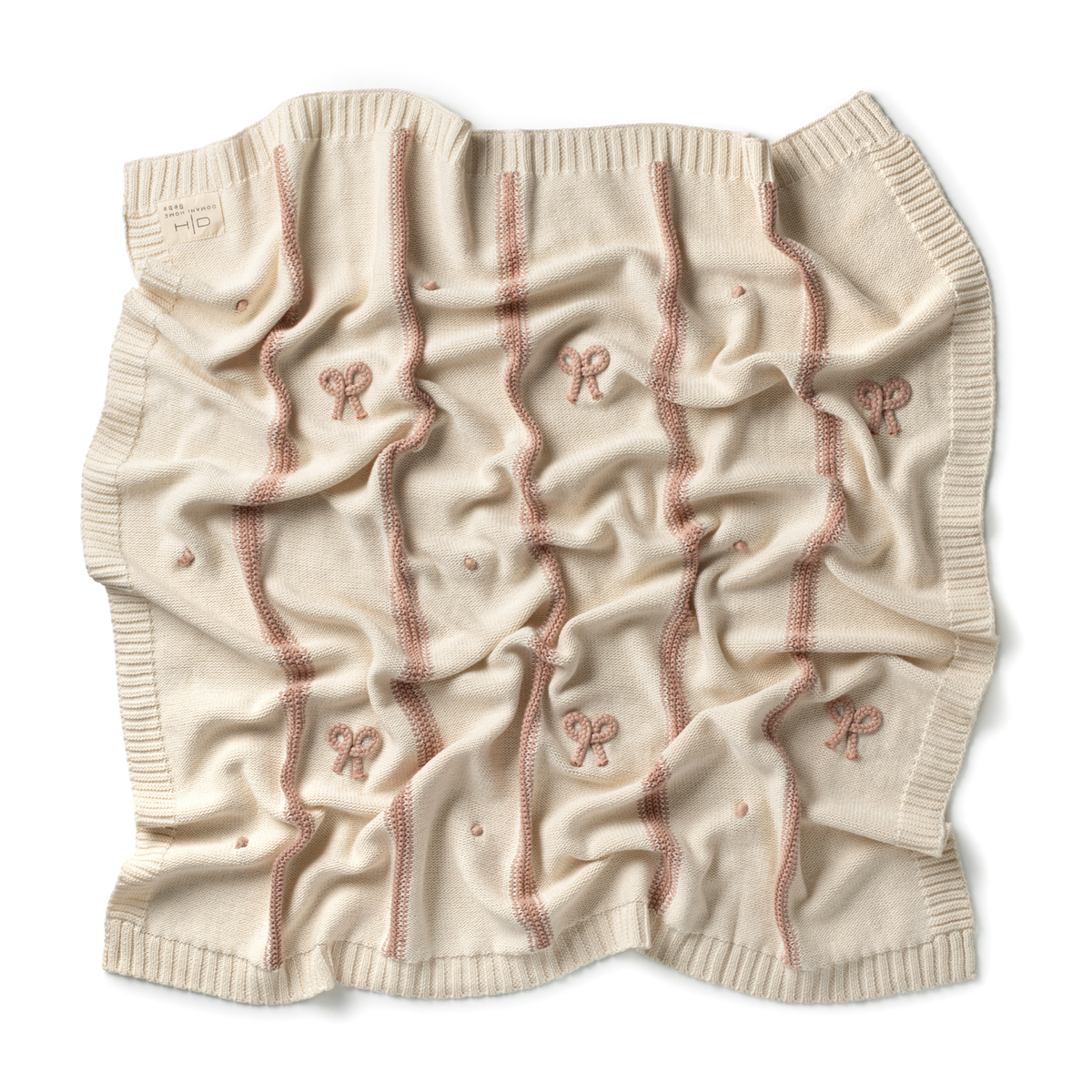 Domani Home Mini Bow Blanket Pink