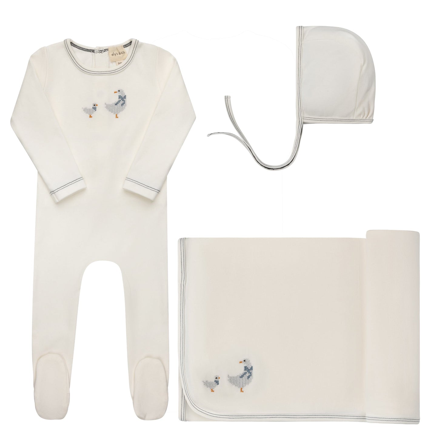 Ely's & Co Cross Stitch Duckling 3pc Set