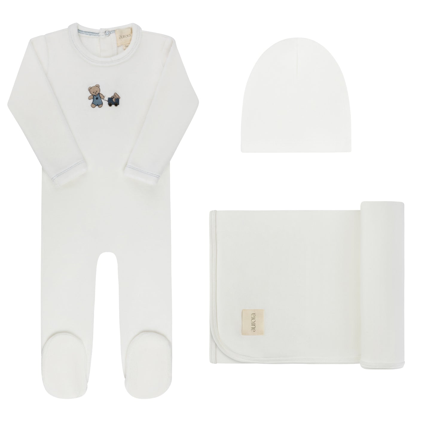 Aurora Embroidered Bear 3 Pc Set