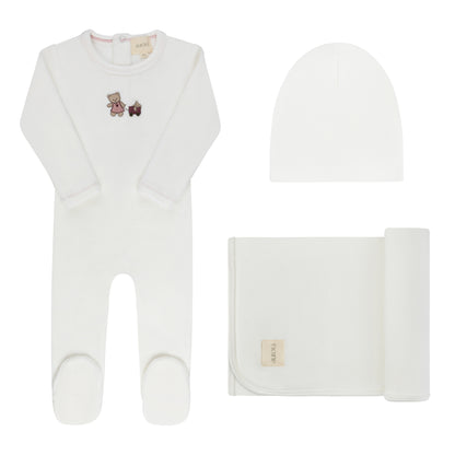 Aurora Embroidered Bear 3 Pc Set (g)