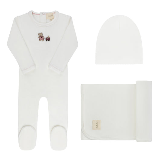 Aurora Embroidered Bear 3 Pc Set (g)
