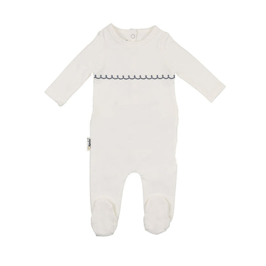 Maniere Embroidered Yoke Footie