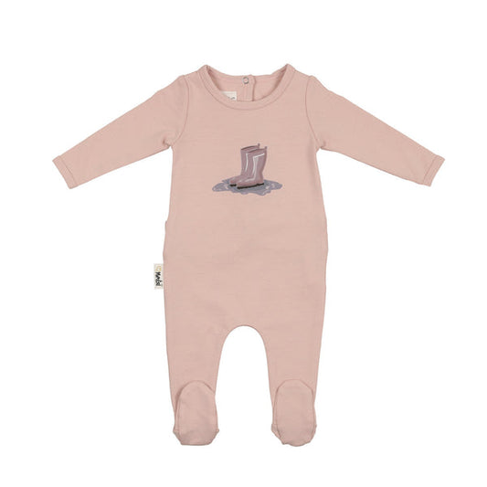Maniere Rain Boot Print Footie (girl)