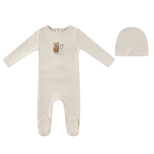 Mini Label Sherpa Bunny Footie & Beanie