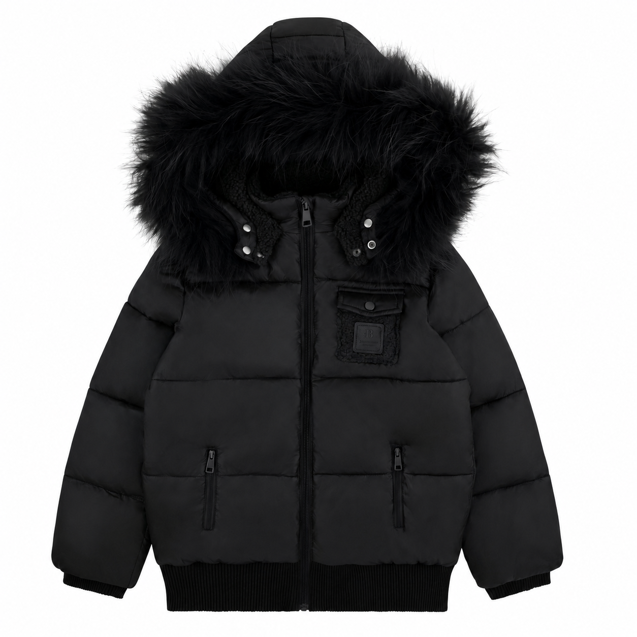Bondoux Leather Badge Winter Coat