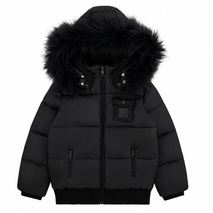 Bondoux Leather Badge Winter Coat