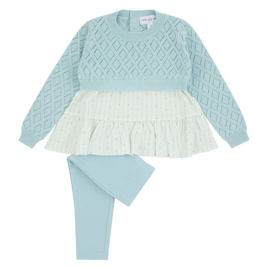 Miss Mini Pointelle Knit Shabbos Girl Set