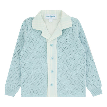 Miss Mini Pointelle Knit Shabbos Boy Shirt