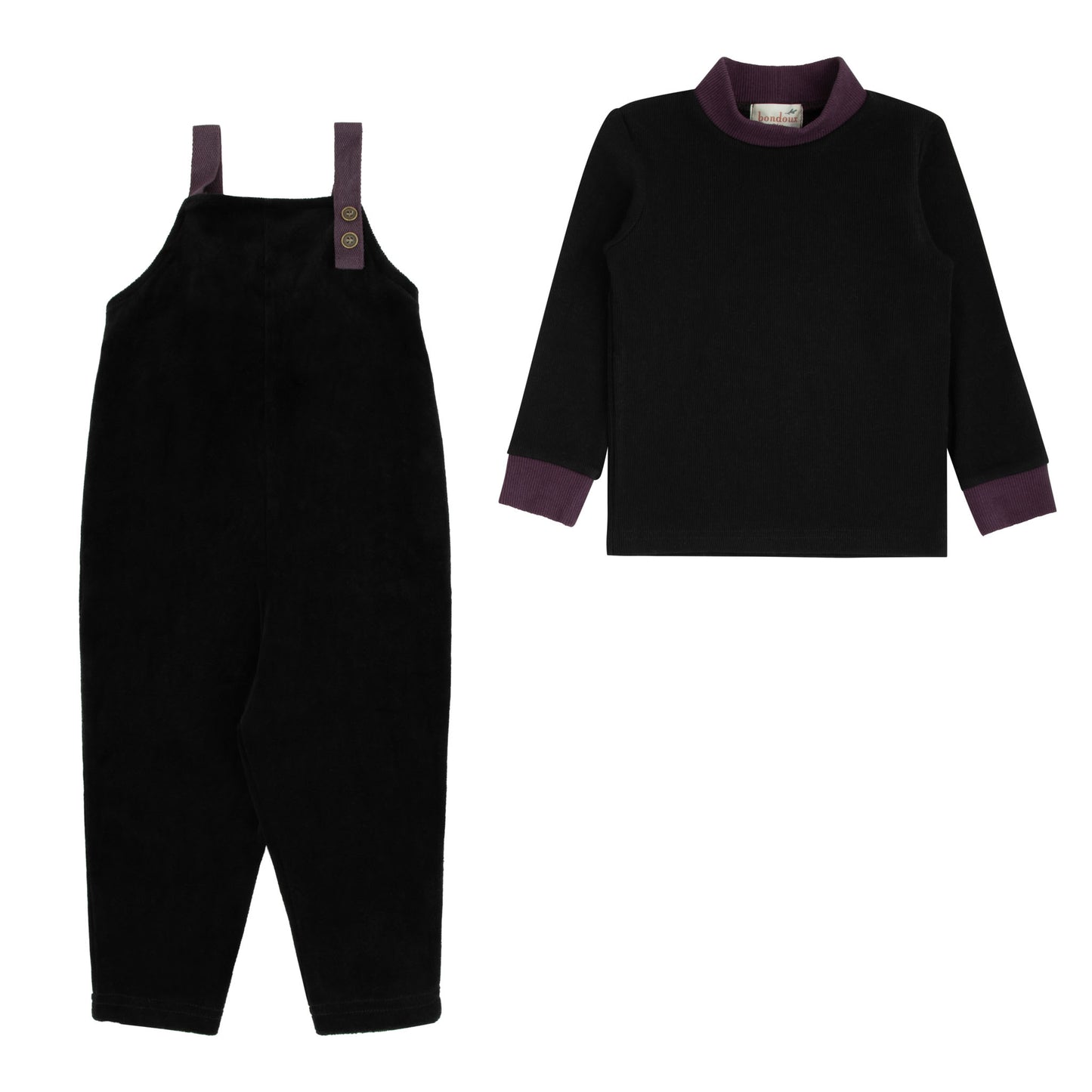 Bondoux Badge Velour Romper Set