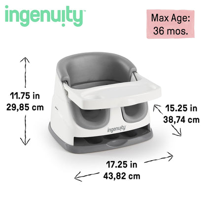 Ingenuity Baby 2-in-1 Booster Seat with Self-Storing Tray (Slate)