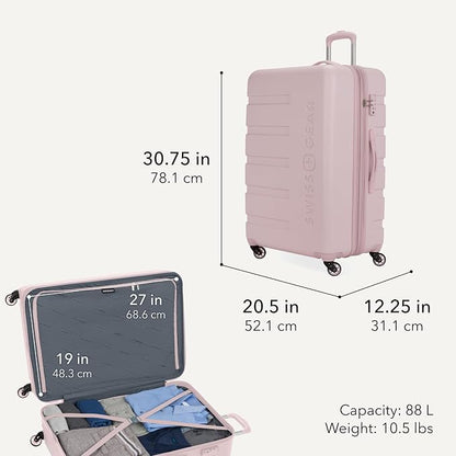 SwissGear Signature Hardside Expandable Luggage & Weekender Tote, Pink, 2-Piece Set