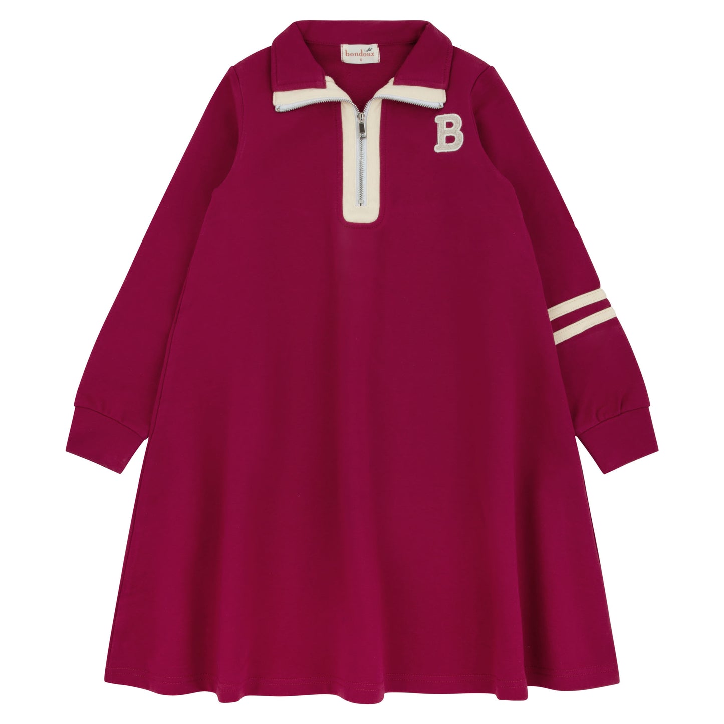 Bondoux Varsity Dark Cranberry Dress