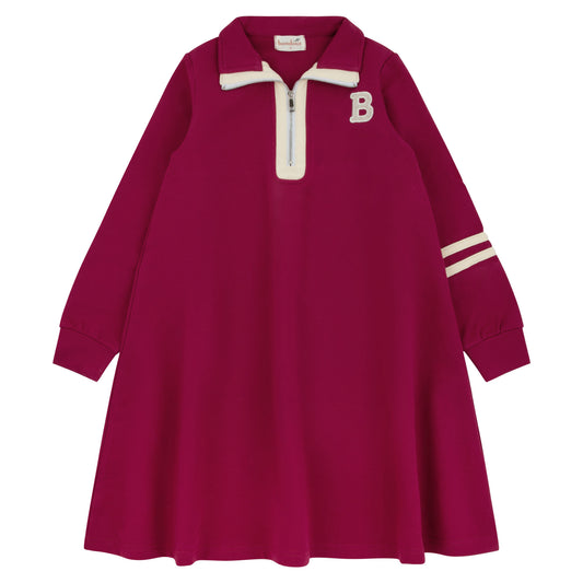 Bondoux Varsity Dark Cranberry Dress