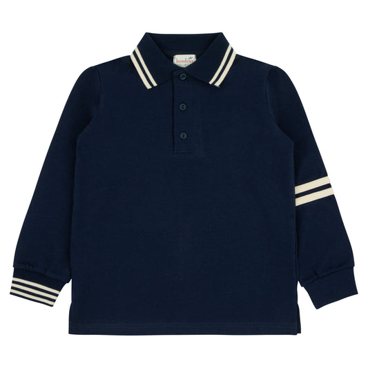 Bondoux Varsity Navy Polo