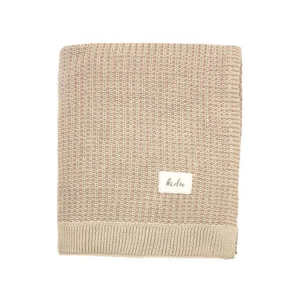Kidu 100% Organic Cotton Knitted Pink Baby Blanket & Bunny Set