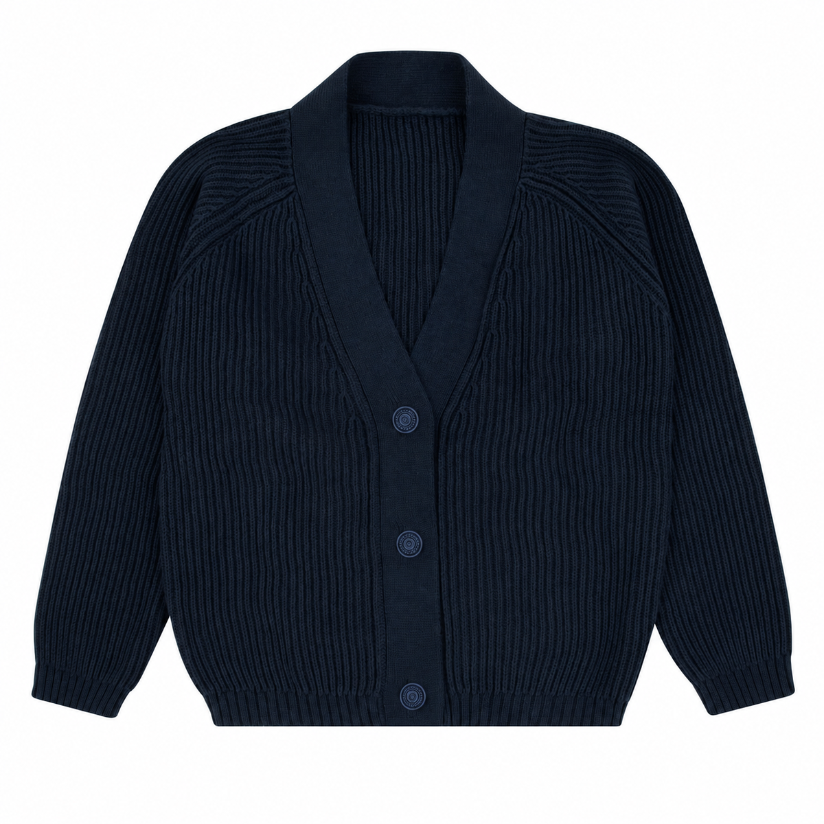 Rompp Printed Corduroy Navy Cardigan