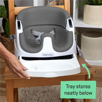 Ingenuity Baby 2-in-1 Booster Seat with Self-Storing Tray (Slate)