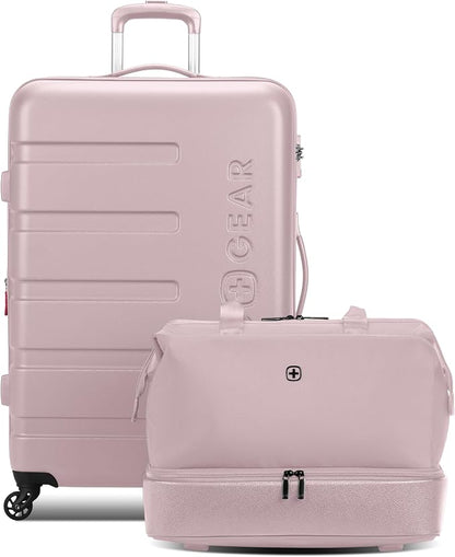 SwissGear Signature Hardside Expandable Luggage & Weekender Tote, Pink, 2-Piece Set